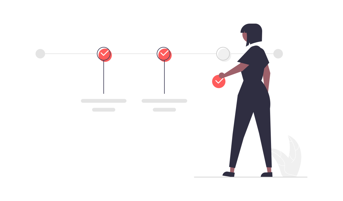 Illustration of a person working on a spreadsheet