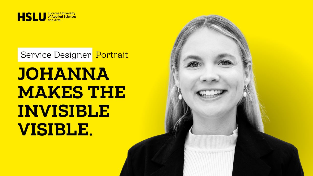 A portrait of Johanna with the title: Johanna makes the invisible visible