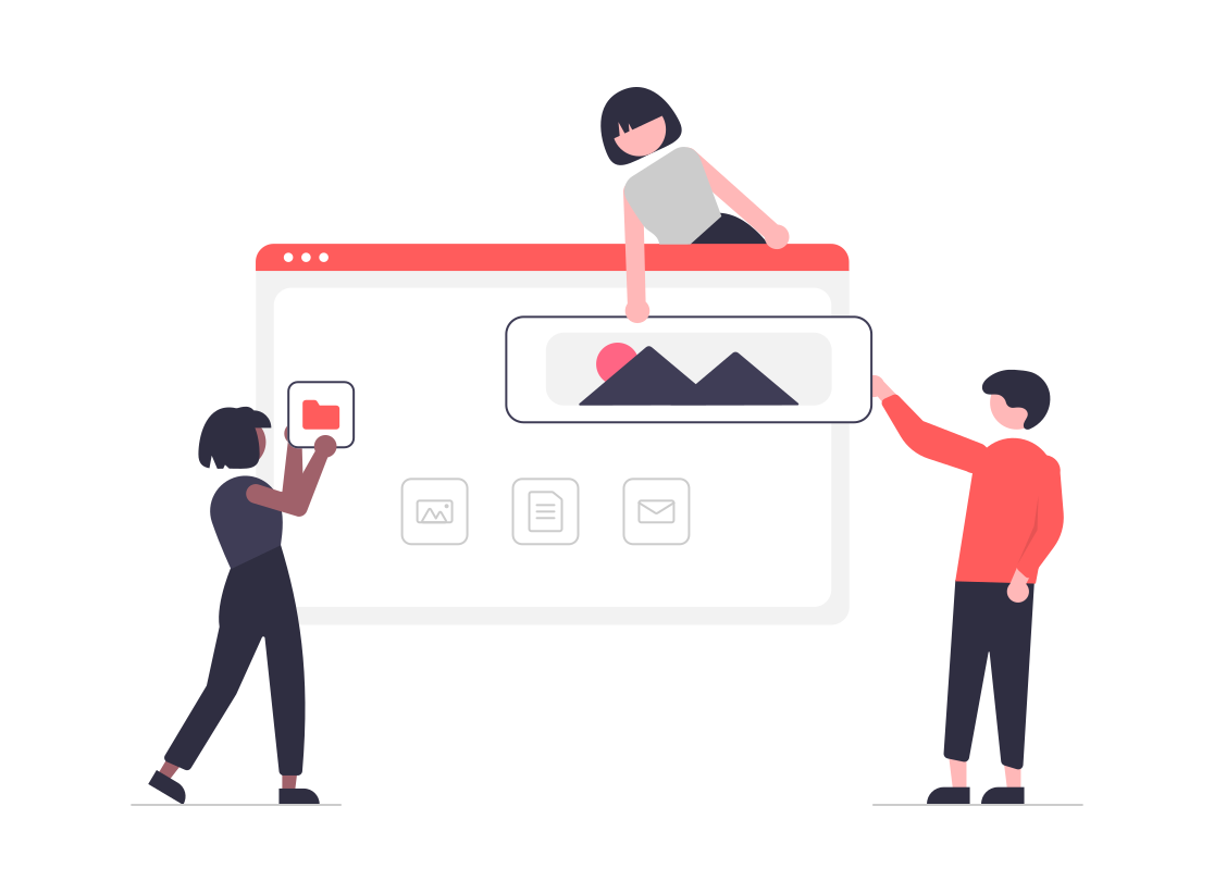 Illustration of a person working on a spreadsheet