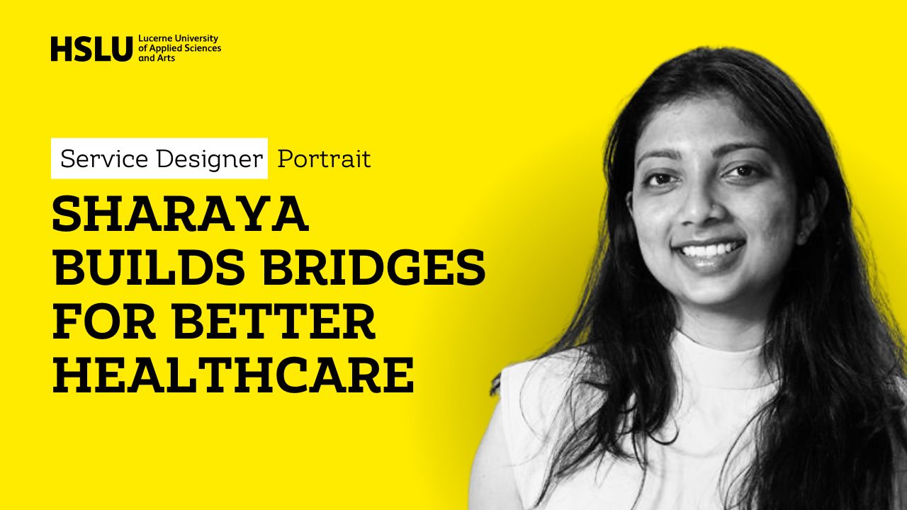 A portrait of Sharaya with the title: Sharaya builds bridges for better healthcare
