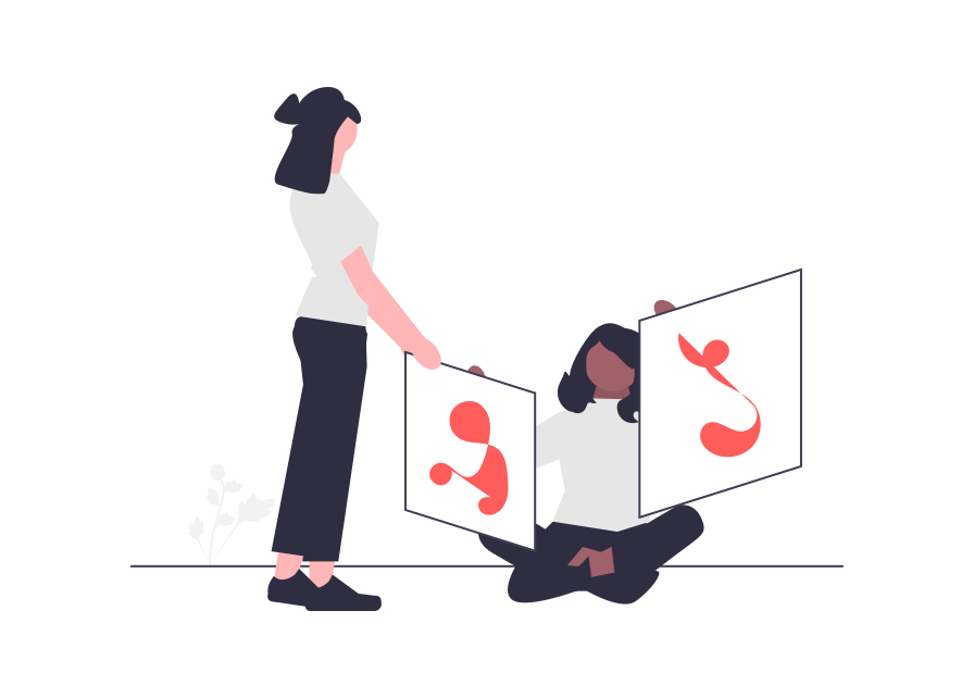 Illustration of a person working on a spreadsheet