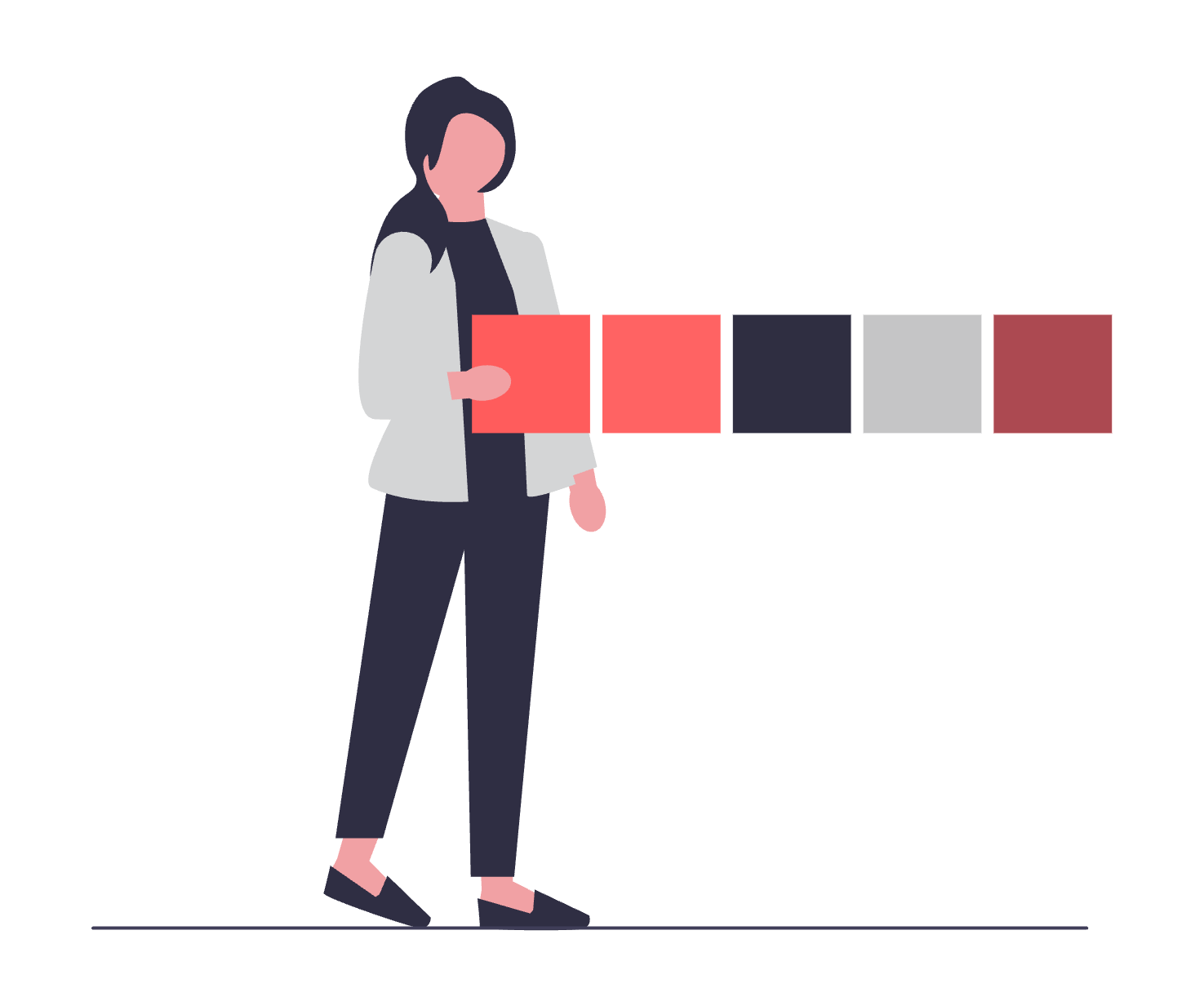 A person holding a color palette