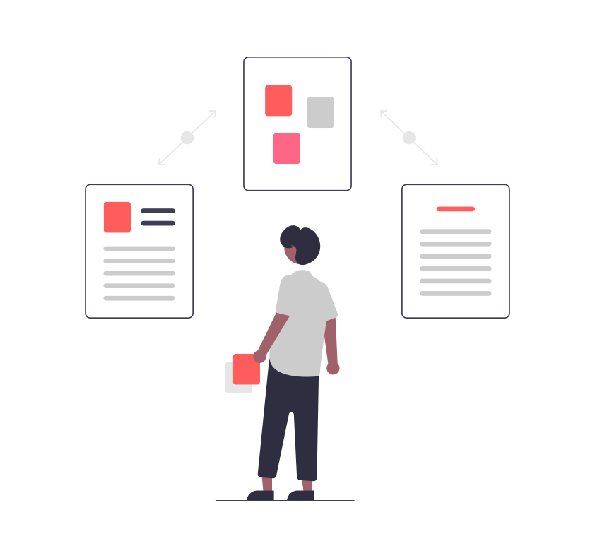 Illustration of a person working on a spreadsheet
