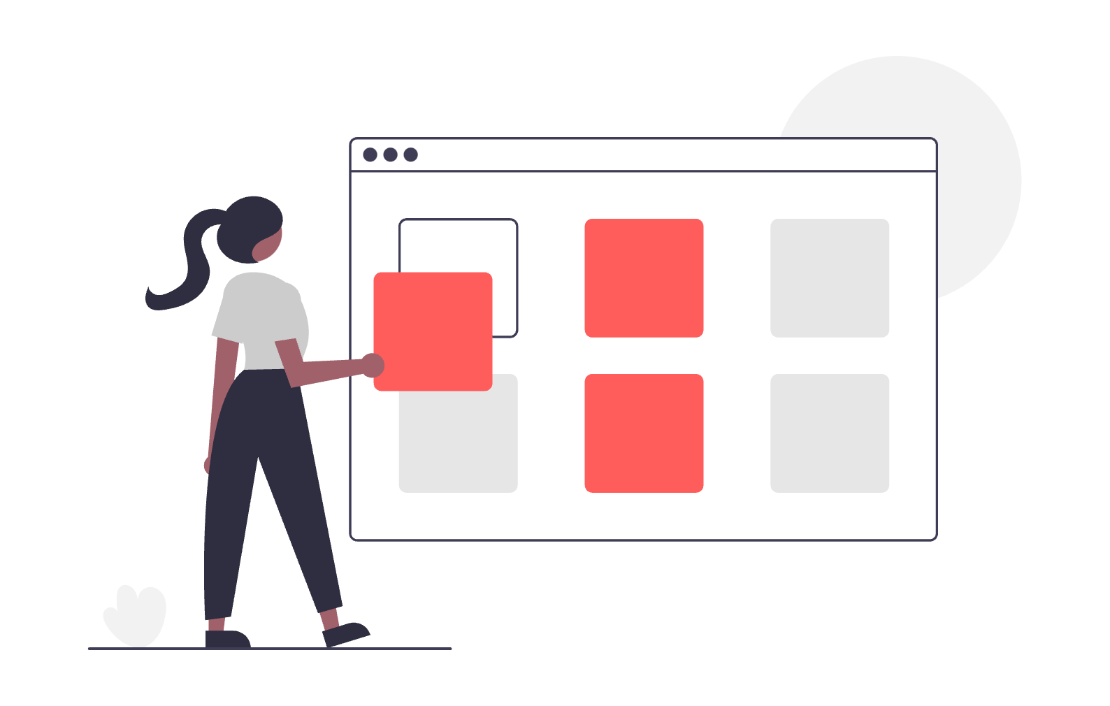 An illustration of a person updating a portfolio