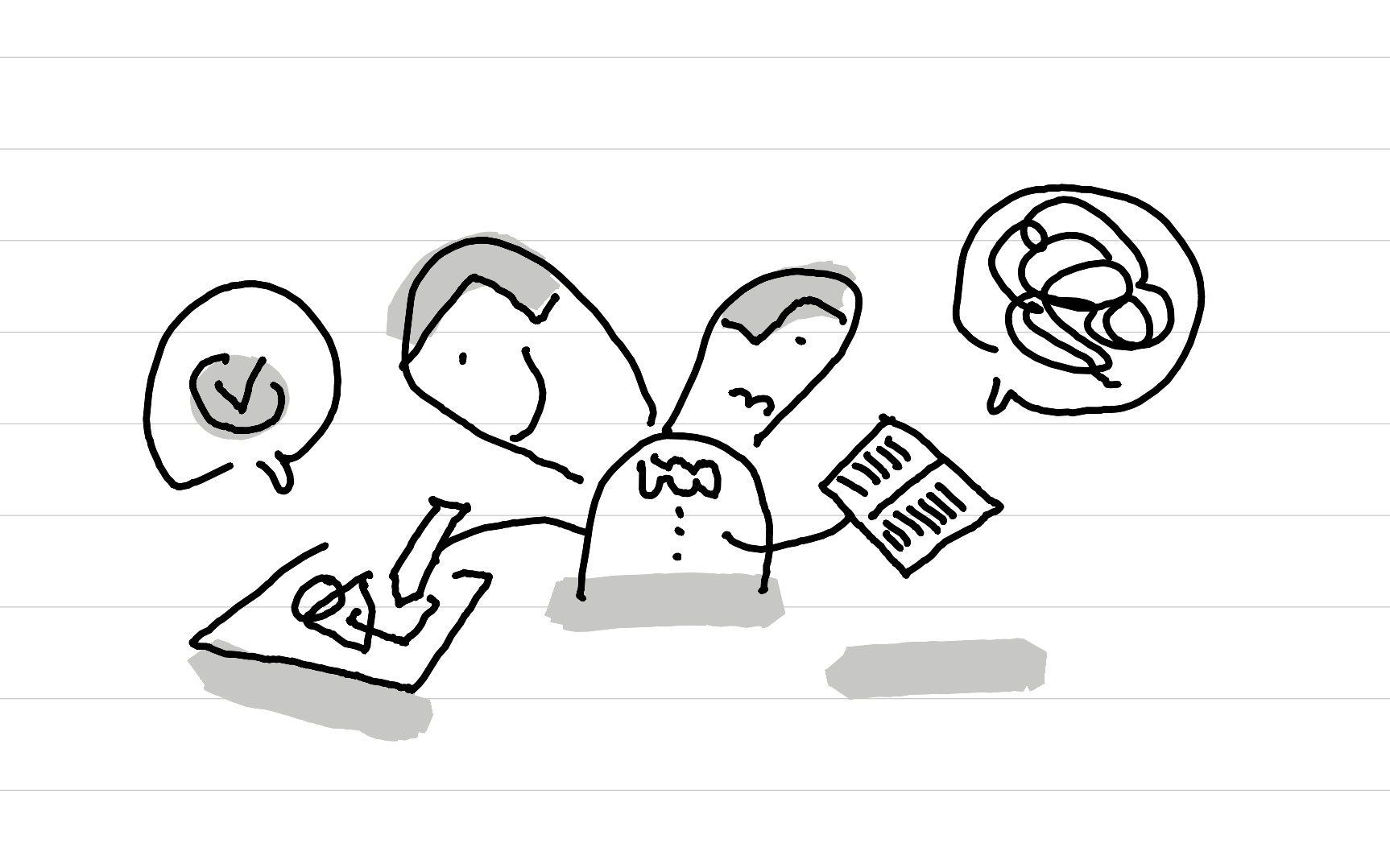 An illustration showing that sketching what we read creates clarity