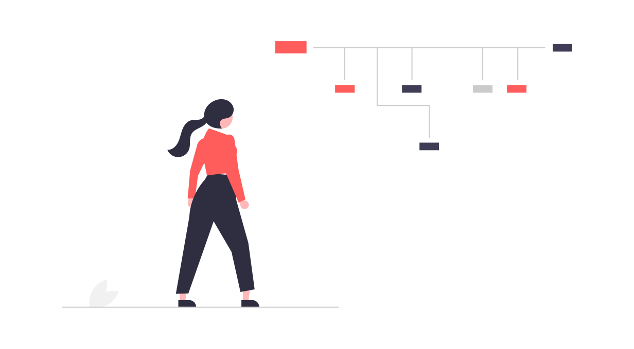 Illustration of a person working on a spreadsheet