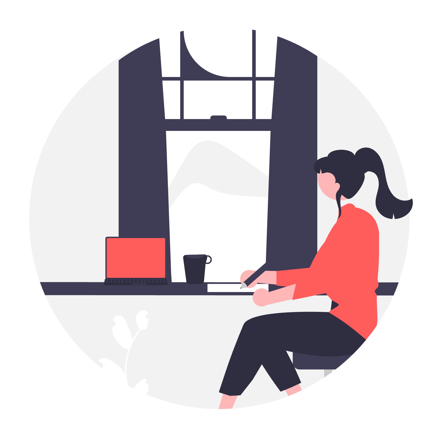 An illustration of a person doing some exercice at home