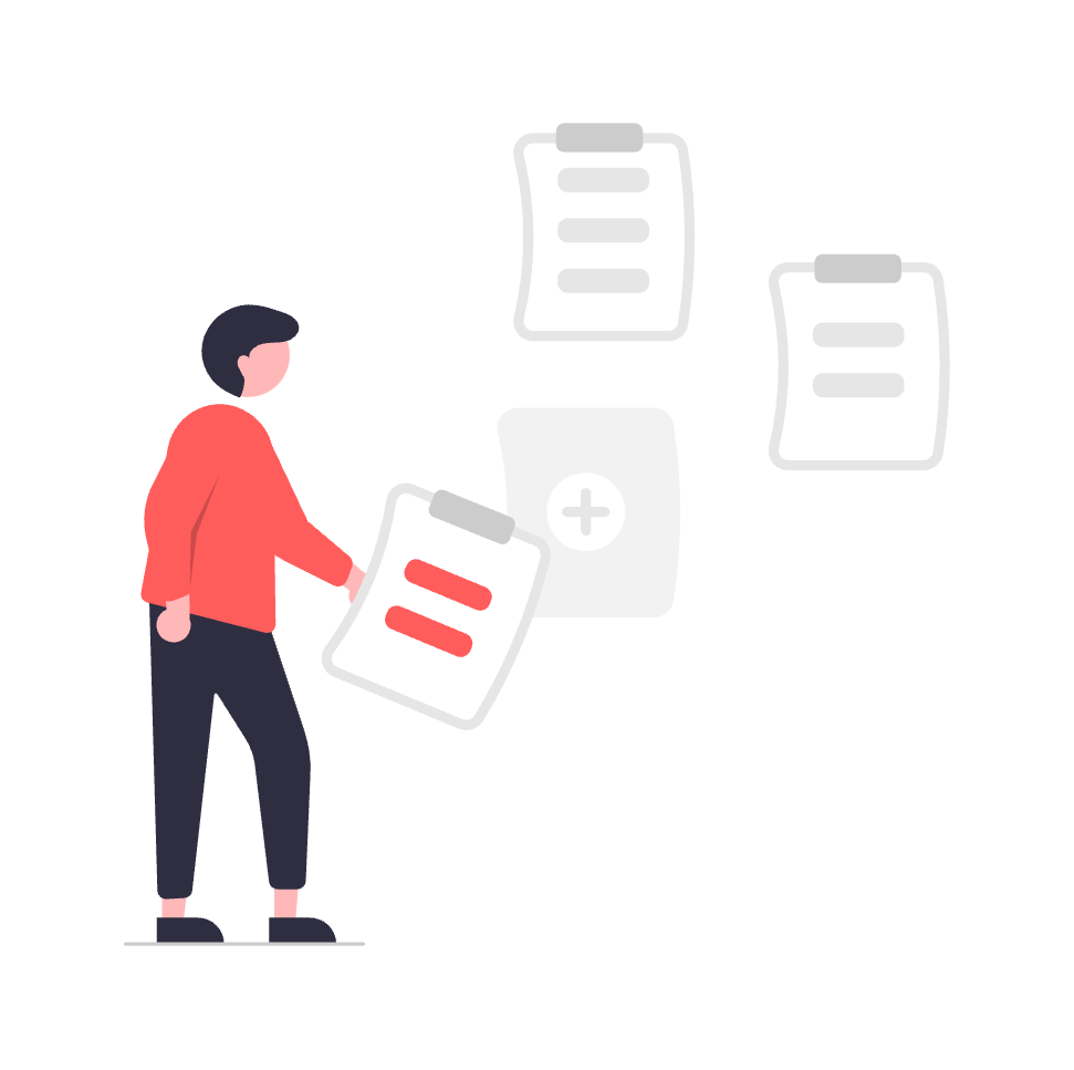 An illustration of someone copying files