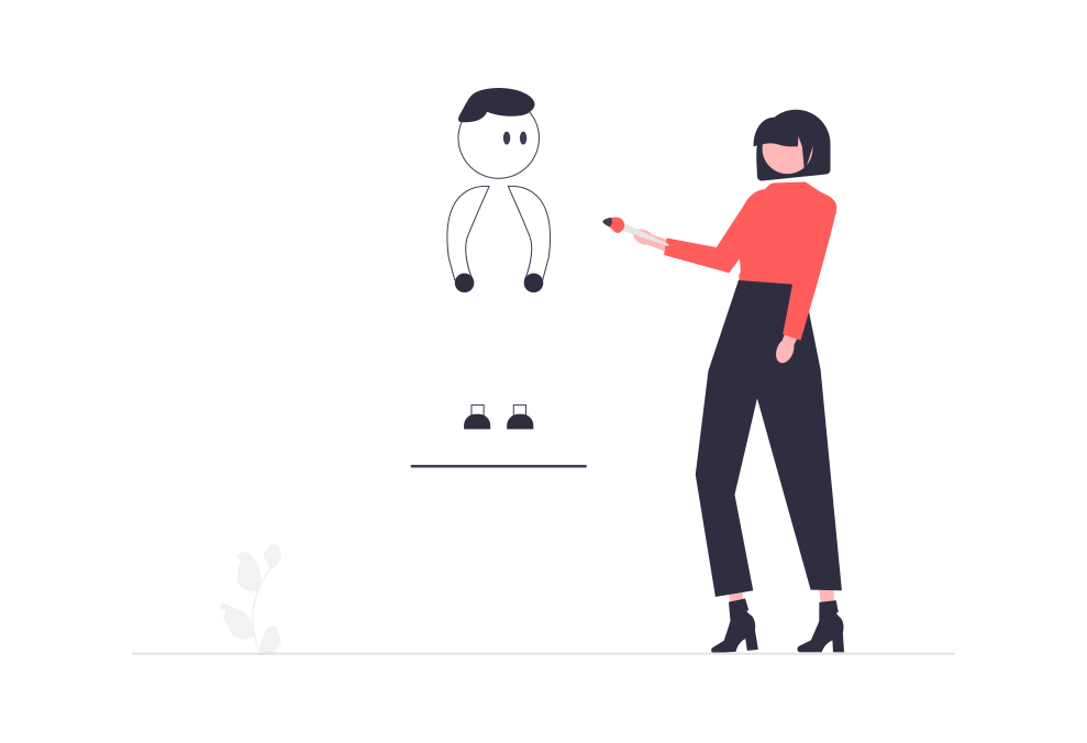 Illustration of a person working on a spreadsheet